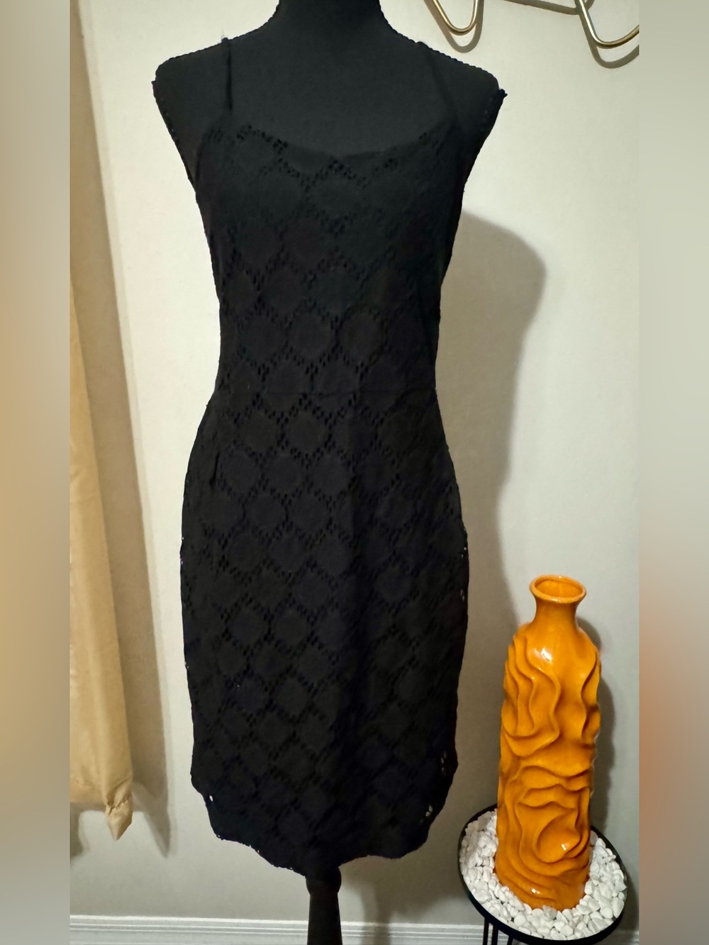 Banana Republic Black Lace/Crochet Midi Dress